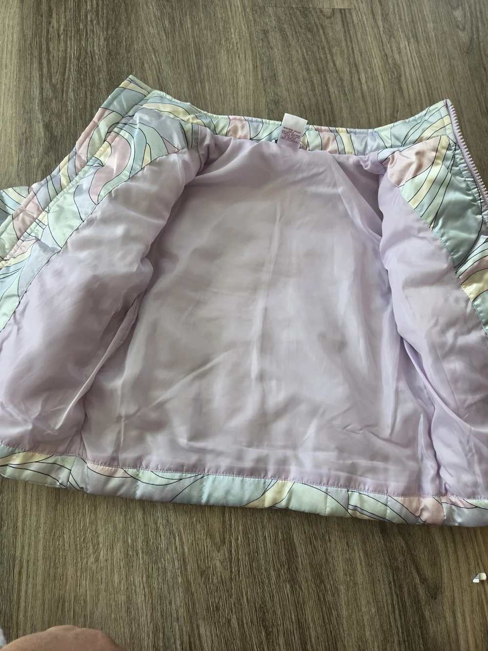 Vintage Gymboree Girls Pastel Swirl Puffer Jacket Size 5 Y2K Quilted Coat